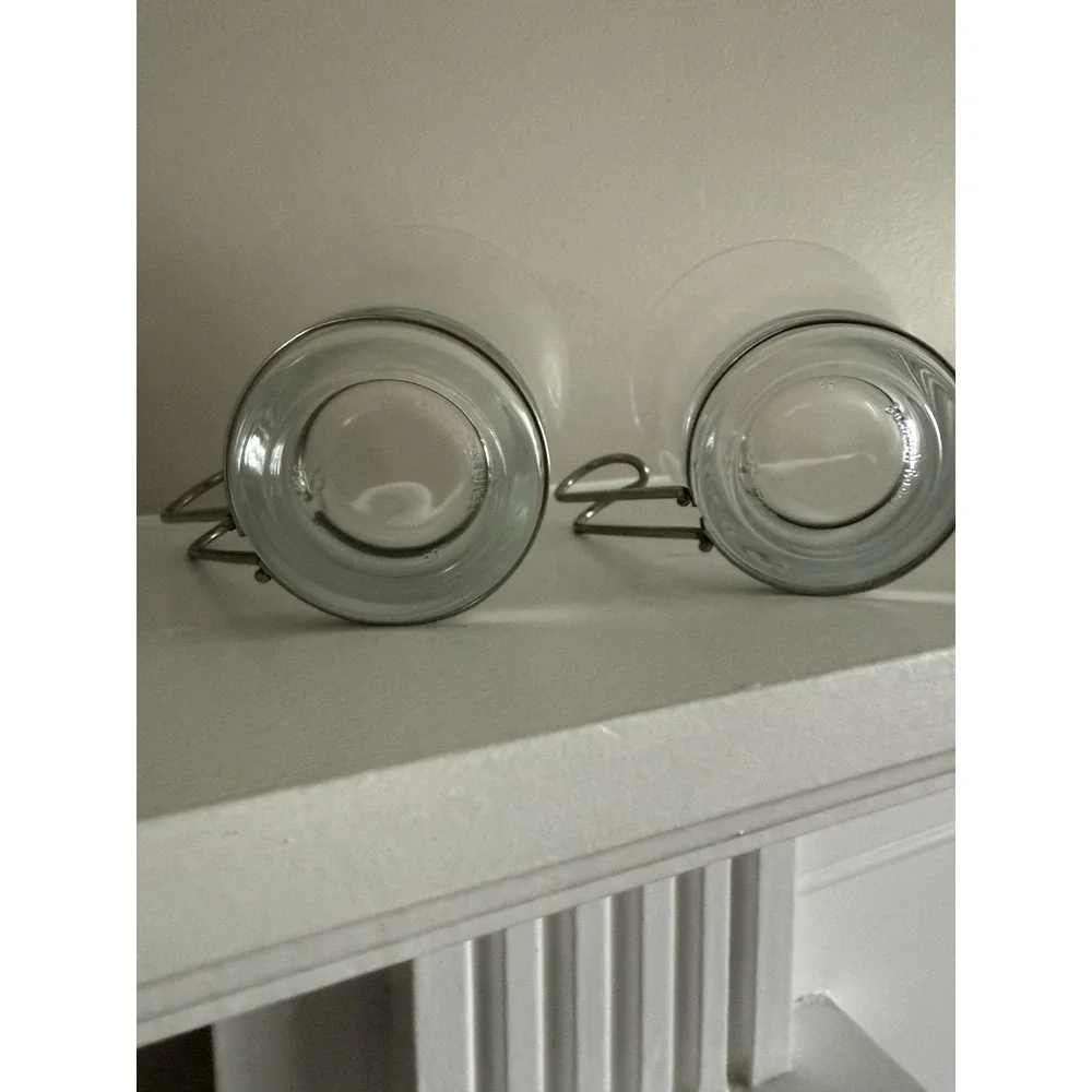 Bormioli Rocco Set 2 Glass Cappuccino Coffee Tea Cups Stainless Steel Handle Box